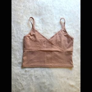 Tan Crop Top. New. M